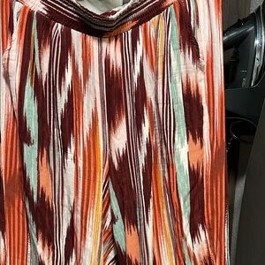 Vibrant Red and Orange Wide Leg Jumpsuit
